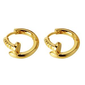 Little Nails s925 Silver 18k Gold Small Hoop Huggie Dad Father Husband Work Gift